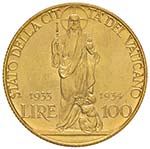 Pio XI (1922-1939) 100 Lire 1933-1934 - ... 