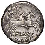 Decimius Flavus Denario (150 a.C.) Testa di ... 