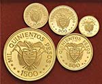 COLOMBIA 1500, 500, 300, 200 e 100 Pesos ... 