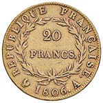 FRANCIA Napoleone (1804-1815) 20 Francs 1806 ... 