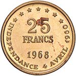SENEGAL 25 Franchi 1968 - Fr. 3 AU (g 8,00)