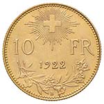 SVIZZERA Confederazione - 10 Franchi 1922 - ... 