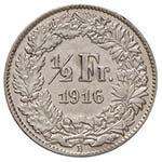 SVIZZERA ½ Franken 1916 A - KM 23; Sch. 27 ... 