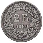 SVIZZERA 2 Franken 1860 B - KM 10a; Sch. 22a ... 