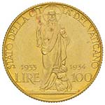 PIO XI (1922-1938) 100 Lire 1933-34 Giubileo ... 
