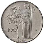 REPUBBLICA ITALIANA 100 Lire 1957 - AC