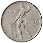REPUBBLICA ITALIANA 50 Lire 1961 - AC ... 