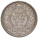 INDIA George V (1910-1936) Mezza Rupia 1925 ... 
