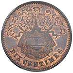 CAMBOGIA 10 Centesimi 1860 Essai – CU In ... 
