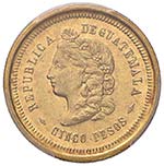 GUATEMALA 5 Pesos 1874 P ... 