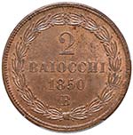 Pio IX (1846-1870) Bologna - 2 Baiocchi 1850 ... 