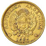 ARGENTINA 5 Pesos 1885 – KM 31; Fr. 14 AU ... 