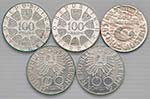 AUSTRIA Repubblica Lotto di cinque monete in ... 