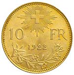 SVIZZERA Confederazione 10 Franchi 1922 – ... 