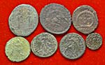 Lotto di sette monete romane. Non si ... 