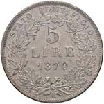 Pio IX (1846-1870) 5 Lire 1870 A. XXV – ... 