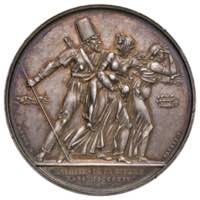Medaglia 1814 Parigi assediata - D/ Busto a ... 