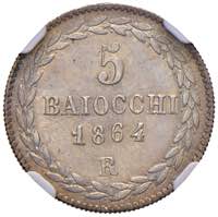 Pio IX (1846-1878) 5 baiocchi 1864 A. XIX - ... 
