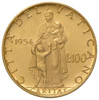 Pio XII (1939-1958) 100 Lire 1954 A. XVI - ... 