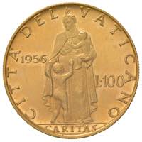Pio XII (1939-1958) 100 Lire 1956 A. XVIII - ... 