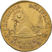 BOLIVIA 8 Escudos 1837 LM - KM 99 AU (g ... 
