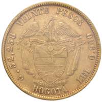 COLOMBIA 20 Pesos 1868 Bogota - KM 142.1 AU ... 