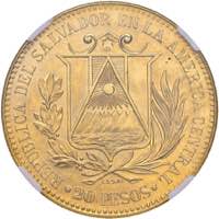 EL SALVADOR 20 Pesos 1861 (restrike 1960) -  ... 