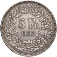 SVIZZERA Confederazione - 5 Franchi 1855 - ... 