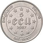BELGIO 5 Ecu 1987 - KM 166 AG (g 22,66)