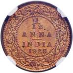 INDIA George V (1910-1936) 1/12 Anna 1928 ... 