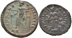 Lotto di due bronzetti romani come da foto