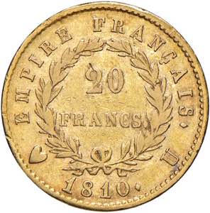 Napoleone (1804-1814) TORINO 20 Franchi 1810 ... 