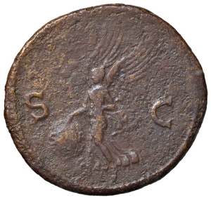 Nerone (54-69) Asse (Lugdunum) Testa ... 