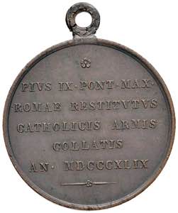 Pio IX (1846-1870) Medaglia 1849 - Per i ... 