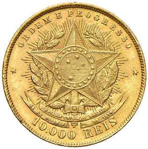 BRASILE 10.000 Reis 1889 - KM 496 AU (g ... 
