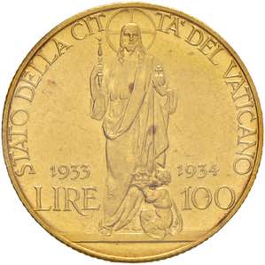    Pio XI (1922-1939) 100 Lire 1933-34 ... 