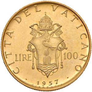    Pio XII (1939-1958) 100 Lire 1957 A. XIX ... 