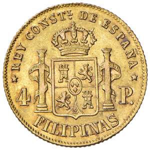 FILIPPINE Alfonso XII 4 Pesos 1882 - Fr. 4 ... 