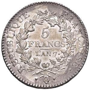    FRANCIA Direttorio (1795-1799) 5 Franchi ... 