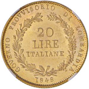    MILANO Governo Provvisorio (1848) 20 Lire ... 