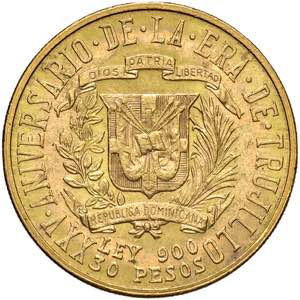    REPUBBLICA DOMINICANA 30 Pesos 1955 - KM ... 