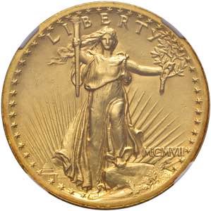    USA  20 Dollari 1907 High relief, wire ... 