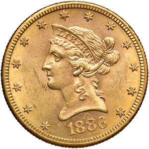    USA 10 Dollari 1886 S ... 