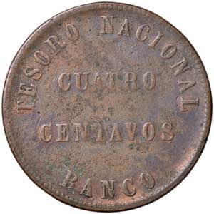 ARGENTINA Confederacion 4 Centavos 1854 - KM ... 