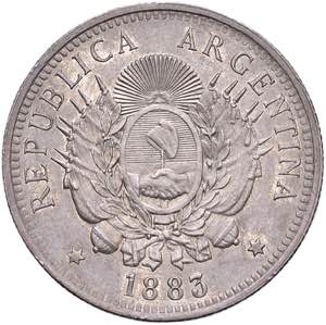 ARGENTINA 50 Centavos 1883 - KM 28 AG (g ... 