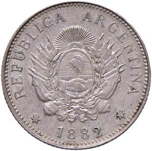 ARGENTINA 20 Centavos 1882 - KM 27 AG (g ... 