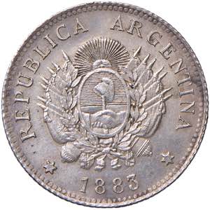 ARGENTINA 20 Centavos 1883 - KM 27 AG (g ... 