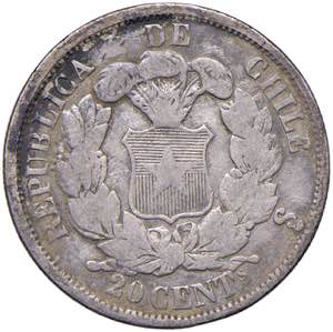CILE 20 Centavos 1866 - ... 
