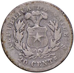 CILE 20 Centavos 1871 - ... 