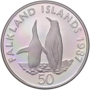 FALKLAND 50 Pence 1987 - KM 25a AG (g 28,28)